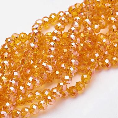 6mm Orange Abacus Glass Beads