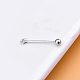 Rhodium Plated 925 Sterling Silver Screw On Eye Ball Pins(STER-L044-02C-P)-2