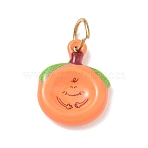 304 Stainless Steel Enamel Pendants, Persimmon Charms, Golden, 16x12.5x3mm, Hole: 4.5mm(SA-CBA5B21-02G)