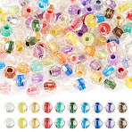 2Bags 200Pcs Transparent Glass Beads, Faceted, Bicone, Colorful, 4.5x3.5mm, Hole: 1.6mm, 100pcs/bag(GLAA-TA0003-44I)