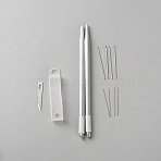 Brass and Iron Doll Hair Rerooting Tool, Doll Hair Making Supplies, Platinum, 37x6x0.5mm, Hole: 6x2.5mm(TOOL-WH0300-03)