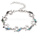 Dolphin Natural Abalone Shell/Paua Shell Link Bracelets for Women(FS5984-8)