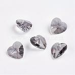 Faceted K9 Glass Charms, Imitation Austrian Crystal, Heart, Gainsboro, 12x12x6mm, Hole: 1.5mm(EGLA-P026-H02)
