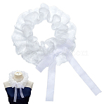 Polyester Double Layed Lace Collars, Neckline Trim, DIY Garment Accessories, White, 1380x140x1.5mm(AJEW-WH0819-020A)