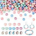 Glass Pearl & Glass Rhinestone Spacer Beads Making Findings Kits, Mixed Color, 8~9x3.5~9mm, Hole: 0.7~2mm(DIY-TA0010-41)