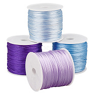 Elite 4 Rolls 4 Colors Nylon Thread, Rattail Satin Cord, Round, Mixed Color, 1mm, about 32.8yards/roll, 1 roll/color(NWIR-PH0002-21)