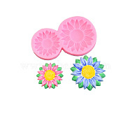 Sunflower Shape DIY Silicone Molds, Fondant Molds, Resin Casting Molds, for Chocolate, Candy, UV Resin & Epoxy Resin Craft Making, Pearl Pink, 58x95x12mm(WG86760-04)