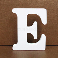 Letter Wooden Ornaments, for Home Wedding Decoration Shooting Props, Letter.E, 100x100x15mm(LETT-PW0002-61E)