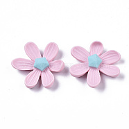 Opaque Resin Cabochons, Flower, Pearl Pink, 30x29x8mm(CRES-T022-16E)