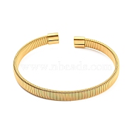 304 Stainless Steel Wire Mesh Cuff Bangles for Women, Golden, Wide: 7.2mm, Inner Diameter: 2-3/8x2 inch(6x5cm)(BJEW-D022-01D-G)