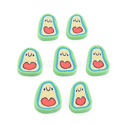 Handmade Polymer Clay Cabochons, Avocado, Light Green, 9~10.5x2mm, about 5000pcs/1000g(CLAY-N006-121)