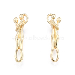 Alloy Pendants, Couple Charms, Light Gold, 26x7.5x6mm, Hole: 1.2x2.5mm and 2x5mm(FIND-A017-08LG)