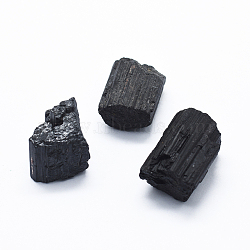 Natural Black Tourmaline Beads, No Hole/Undrilled, Nuggets, 20~40x12~28mm(G-O182-08)