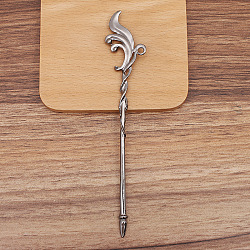 DIY Jewelry Accessories, Alloy Hair Stick Findings, with Loop, Gunmetal, 152x29mm(PW-WG40073-01)