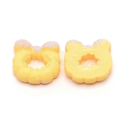 Opaque Resin Cabochons, Hair Band, Yellow, 18.5x20x8mm(RESI-WH0015-24D)