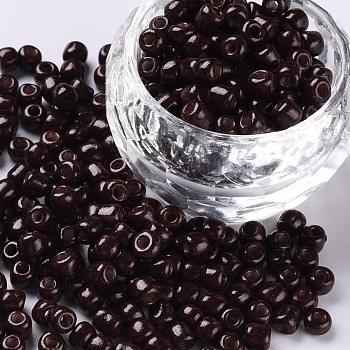 Baking Paint Glass Seed Beads, Coconut Brown, 6/0, 4~5x3~4mm, Hole: 1~2mm, about 4500pcs/bag