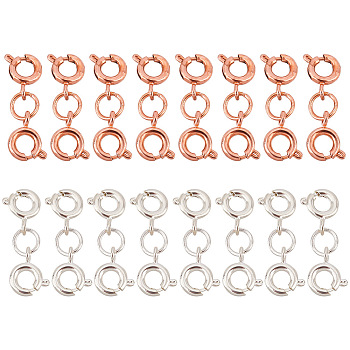 Unicraftale 16Pcs 2 Colors Stainless Steel Double Spring Ring Clasps, Mixed Color, 20mm, Clasp: 6x1.5mm, 8pcs/color