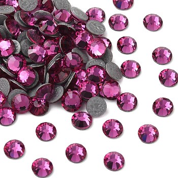 Preciosa&reg Crystal Hotfix Flatback Stones, Czech Crystal, Round(438 11 612 Chaton Rose VIVA 12 &reg), 70350 Fuchsia, SS16(3.8~4mm)