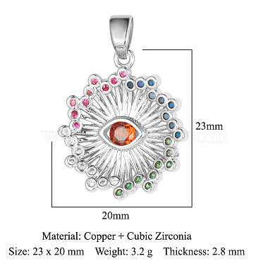 Brass Colorful Cubic Zirconia Pendants(ZIRC-KK-E068-VA220-2P)-2
