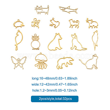 fashewelry 32pcs 16 styles pendentifs en alliage(FIND-FW0001-15)-6