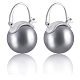 Pearl Earrings Gray Round Ball Hoop Dangle Earrings Stud Elegant Shell Pearl Drop Stud Imitation Freshwater Cultured Pearls Earrings Brass Charms Jewelry Gift for Women(JE1096C)-1