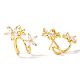 Elegant Flower Brass Clear Cubic Zirconia Geometric Stud Earrings for Women(MO8139)-5