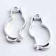 Rack Plating Alloy Kitten Open Back Bezel Pendants(PALLOY-S047-02B-FF)-1
