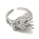 Dragon Brass with Clear Cubic Zirconia Open Cuff Ring(RJEW-L111-01P)-2