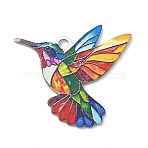 Printed 304 Stainless Steel Pendants, Bird Charms, Stainless Steel Color, 21x24.5x1mm, Hole: 2mm(X-STAS-U056-02P)