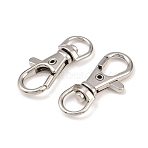 Alloy Swivel Lobster Claw Clasps, Swivel Snap Hook, Fine Jewelry Findings, Cadmium Free & Lead Free, Platinum Color, Size: about  39mm long, 17mm wide, 7mm thick, hole: 6mm wide, 9mm long(X-E547Y)
