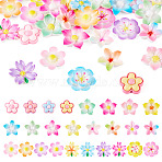 70Pcs 7 Styles Opaque Resin Enamel Cabochons, Flower, Two Tone, Mixed Color, 21~27x22~28x6~8.5mm, 10pcs/style(CRES-TA0001-51)