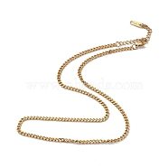 Ion Plating(IP) 304 Stainless Steel Curb Chain Necklace for Men Women, Golden, 15.79 inch(40.1cm)(NJEW-K245-018C)