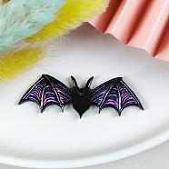 Halloween Themed Printed Acrylic Pendants, Bat, 28x17mm(HAWE-PW0001-069A)