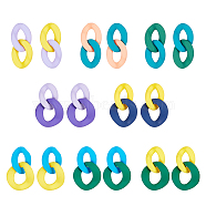 8 Pairs 8 Colors Acrylic Twist Oval Dangle Stud Earrings for Woman, Mixed Color, 35x23mm, 1 pair/color(EJEW-AN0004-07)