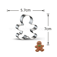 Christmas Themed 430 Stainless Steel Cookie Cutters, Cookies Moulds, DIY Biscuit Baking Tool, Gingerbread Man, Stainless Steel Color, 70x57x25mm(BAKE-PW0007-010L)