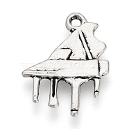 Tibetan Style Alloy Pendants,  Piano, Cadmium Free & Nickel Free & Lead Free, Antique Silver, 19x14.5x1.5mm, Hole: 1mm, about 1140pcs/1000g(TIBE-S309-41AS-NR)