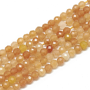 Natural Red Aventurine Beads Strands, Faceted, Round, 3~3.5mm, Hole: 0.3mm, about 113pcs/strand, 14.9 inch(G-S300-05-3mm)
