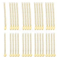 6Pcs 2 Style 304 Stainless Steel Chain Extender, with Lobster Claw Clasp, Golden, 57~68mm, 3pcs/style(STAS-FS0001-17G)