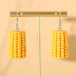 Alloy Food Model Dangle Earrings, Jewely for Women, Yellow, Corn, 40~80mm(PW-WG867B3-13)