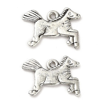 Tibetan Style Alloy Pendants, Cadmium Free & Lead Free, Horse, Antique Silver, 13.5x18x1.5mm, Hole: 1.4mm, about 1176pcs/1000g