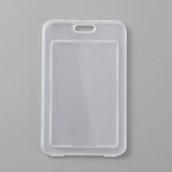 Clear Plastic ID Card Holder, Name Key Card Tag Holder, Rectangle, Vertical, Clear, 111.5x69x5mm, Hole: 6x16mm, Inner Diameter: 53x84.5mm