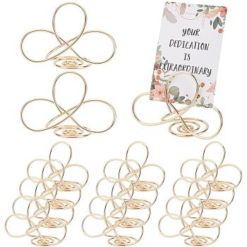 Iron Spiral Place Card Holders, Memo Holders, for Restaurants, Wedding, Office, Infinity, Golden, 76x43x52mm