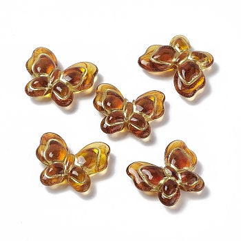 Golden Metal Enlaced Acrylic Beads, Butterfly, Peru, 17.5x21x6mm, Hole: 1.8mm, 410pcs/500g