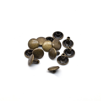 Brass Rivets, with Screw, for Purse Handbag Shoes Punk Rock Leather Craft Clothes Belt, Antique Bronze, 7x7mm