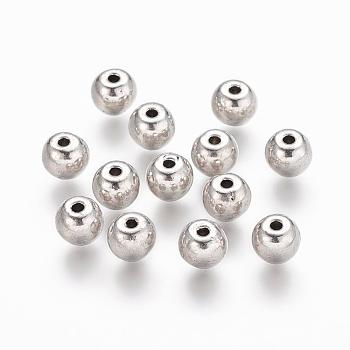 Tibetan Style Alloy Round Beads, Cadmium Free & Nickel Free & Lead Free, Antique Silver, 6mm, Hole: 1.5mm, about 1690pcs/1000g