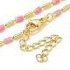 Brass Enamel Column Link Chain Necklaces(NJEW-H039-04B-01G)-1