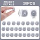 20 pcs gris cube lettre silicone perles 12x12x12 mm carré dés alphabet perles avec 2 mm trou entretoise perles lettre en vrac pour bracelet collier fabrication de bijoux(JX436C)-2