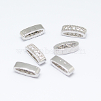 Oval Brass Micro Pave Cubic Zirconia Multi-Strand Links, Cadmium Free & Nickel Free & Lead Free, Platinum, 13x4x4mm, Hole: 1.5mm(ZIRC-P004-09P-NR)
