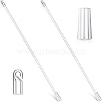 2Pcs Plastic Blind Tilt Wand, with Hook and Handle, White, 300x12mm(AJEW-CN0004-69)