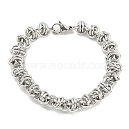304 Stainless Steel Rope Chain Bracelet, Stainless Steel Color, 8-1/4 inch(21cm)(BJEW-C042-07P)